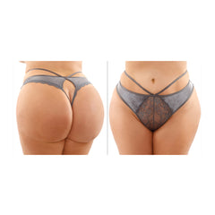 Kalina Velvet Cut-Out Thong with Keyhole Back – Queen Size Lingerie