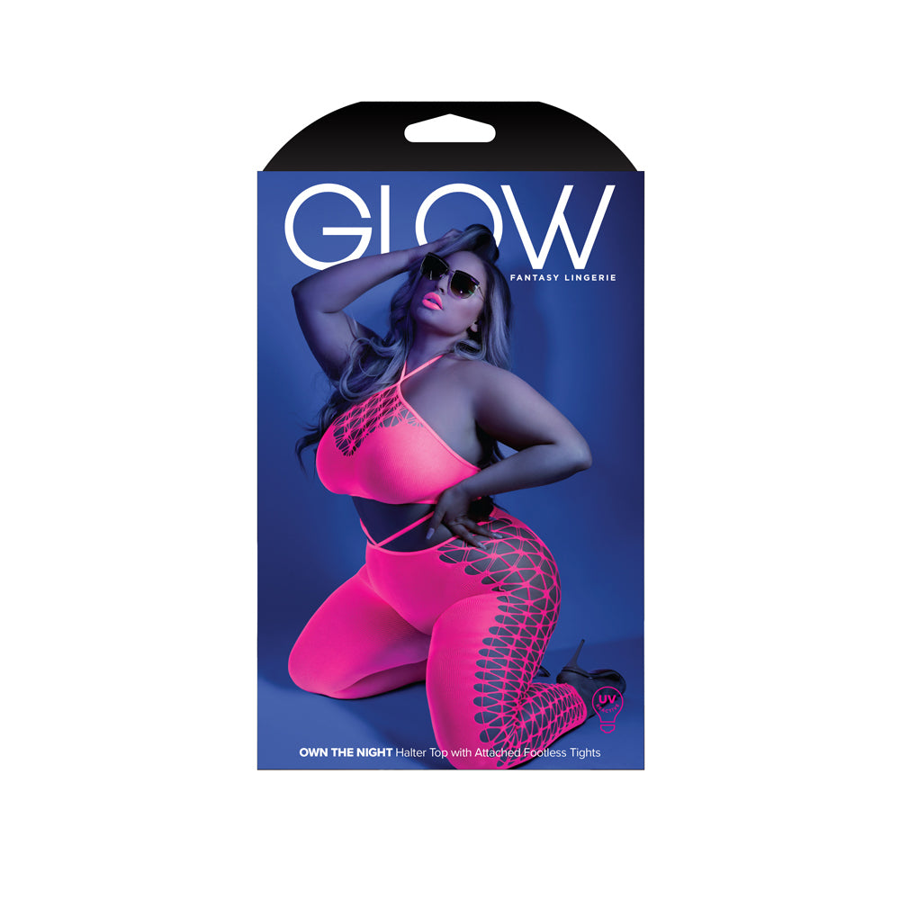 Neon Pink Bodystocking – Queen Size Lingerie One-Piece