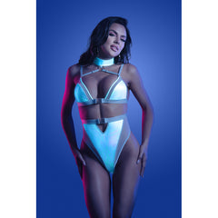 Prismatic Bodysuit - Size M/L - Stretchy Shimmer Prism Look