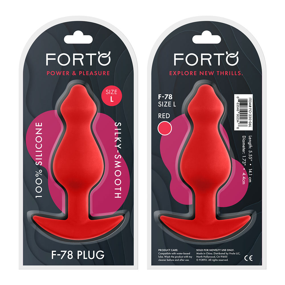 F-78 Pointee 100% Silicone Butt Plug - Large Red