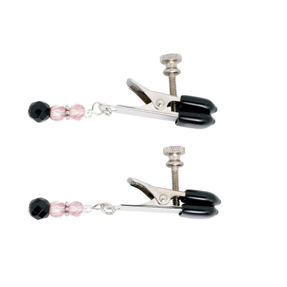 Broad Tip Clamp W/Pink Beads - Adj.