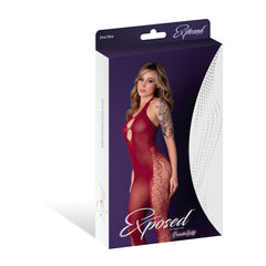 Seamless Halter Body Stocking Burgundy One Size