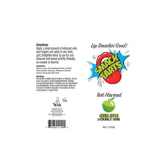 Smack Tarts Lickable Sour Green Apple Edible Lubricant 4 oz