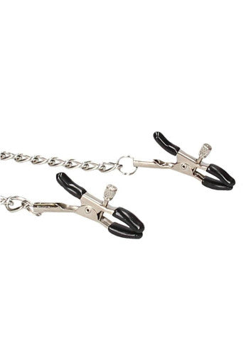 Ouch! Velcro Collar with Nipple Clamps for BDSM and Bondage Play