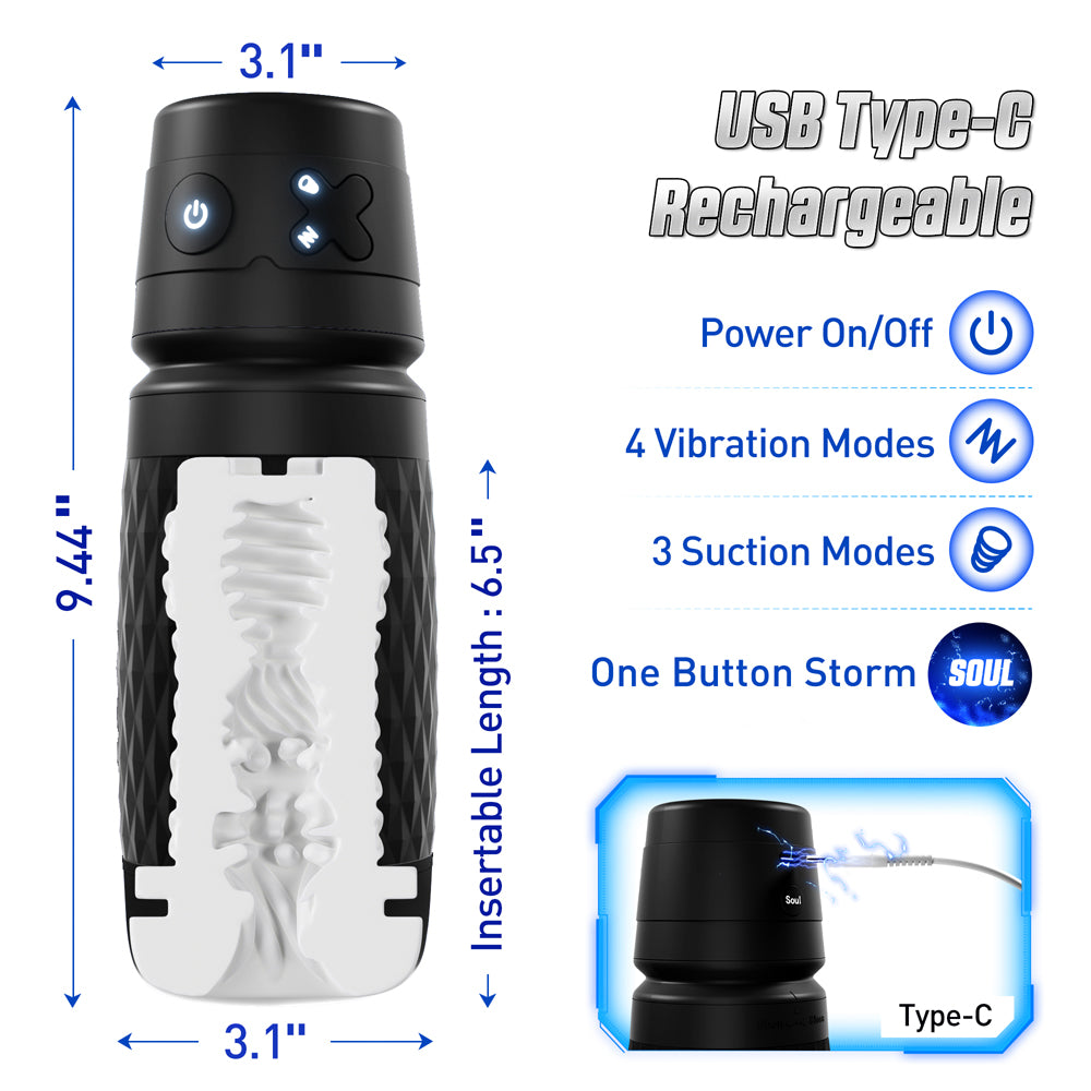 The Warrior 01 Black – Rechargeable Powerful Wand Vibrator for Deep Stimulation