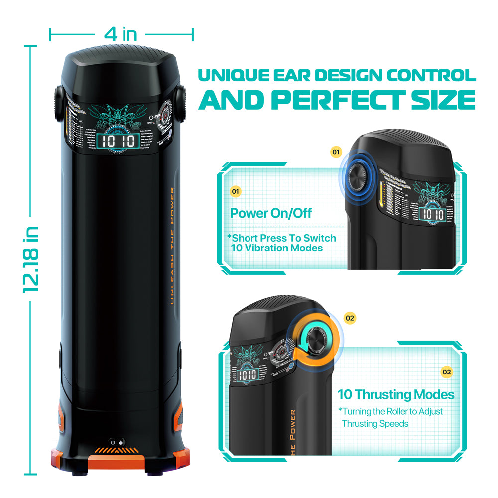 The Titan 01 Black – Rechargeable Powerful Wand Vibrator for Intense Pleasure