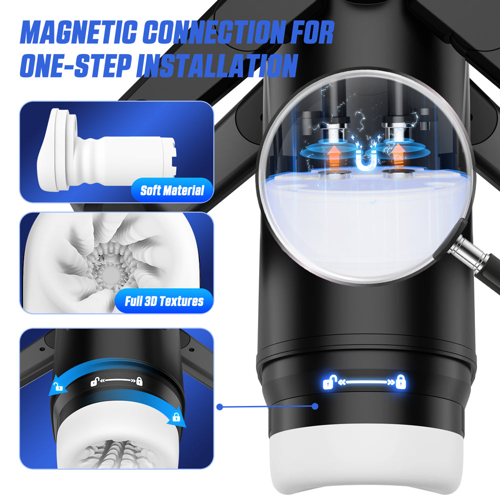 The Wing 01 Black – Rechargeable Male Masturbator with 9 Thrusting Modes & Vibration