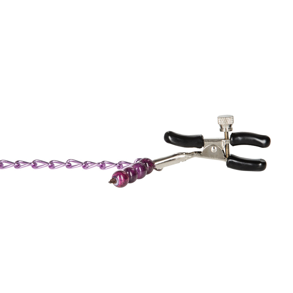 Nipple Play Purple Chain Nipple Clamps Black