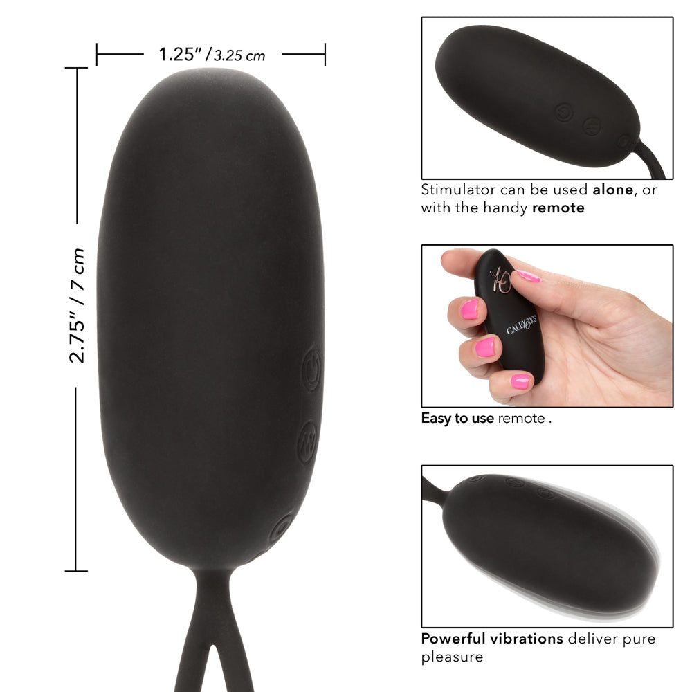 Silicone Remote Rechargeable Egg Black