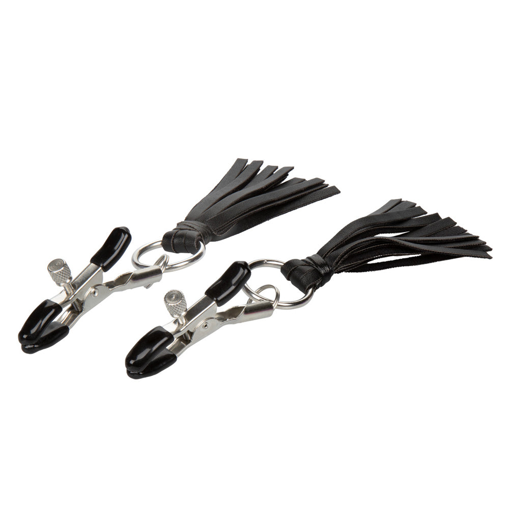 Nipple Clamps with Tassels – Black, Playful Sensual BDSM Accessory