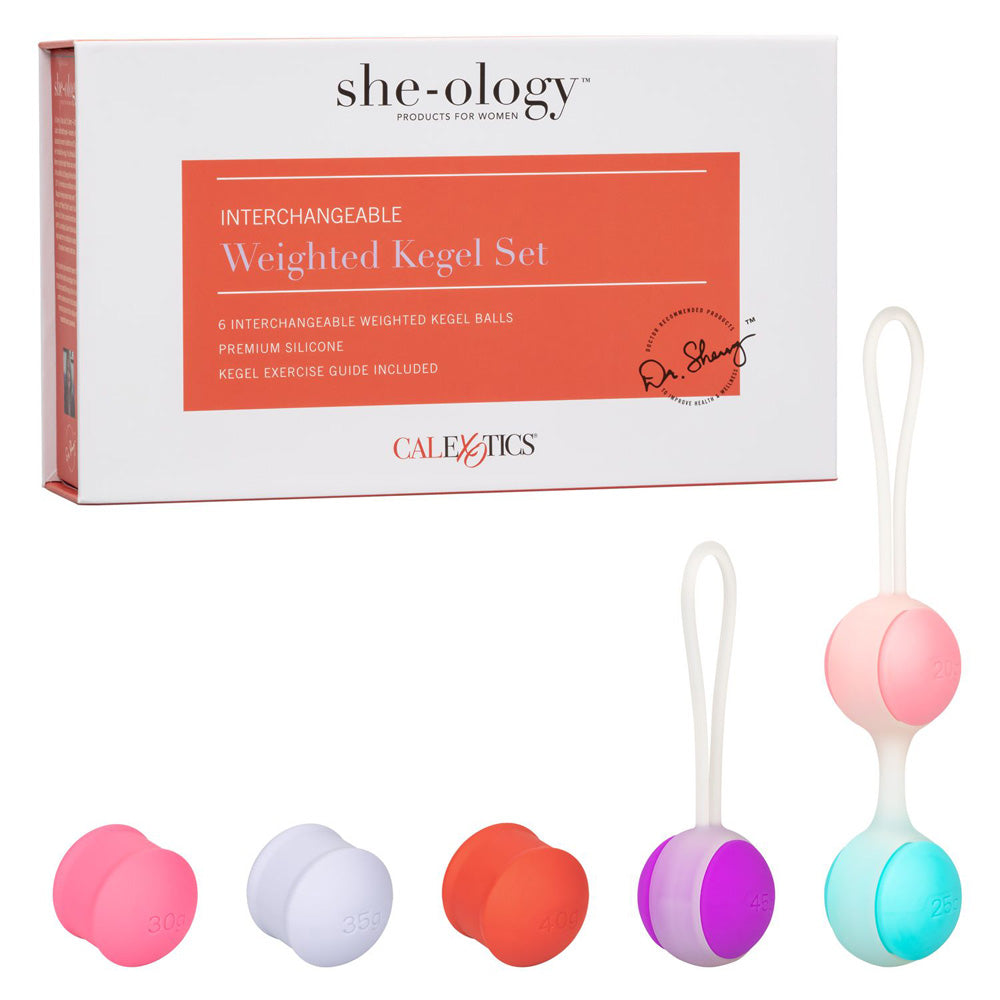 She-Ology Interchangeable Kegel Weights Set - Adjustable Pelvic Floor Exerciser