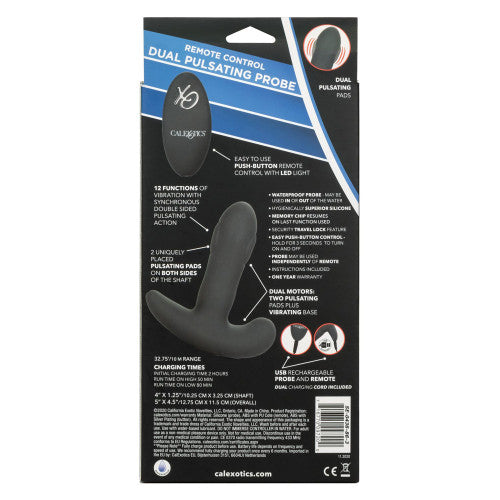 Eclipse Remote Control Dual Pulsating Probe - Wireless Vibrating Anal Massager with Dual Motors for Intense Stimulation