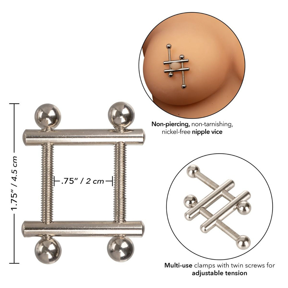 Crossbar Nipple Grips – Adjustable BDSM Nipple Clamps (Nipple Vices)