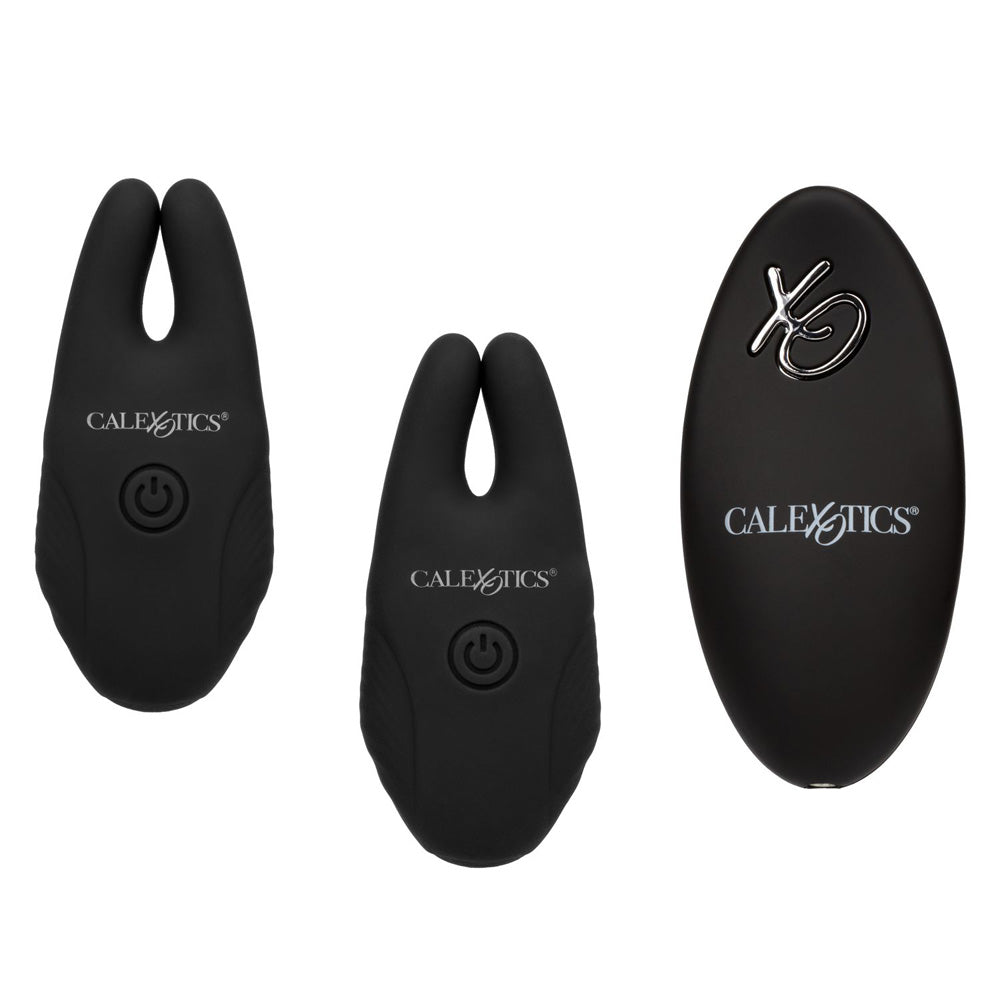 Silicone Nipple Clamps with Remote Control - Black