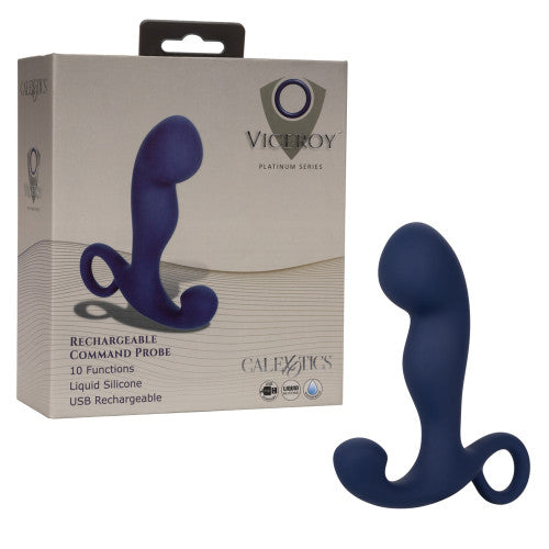 Viceroy Rechargeable Command Probe - 10-Function Vibrating Anal Massager with Flexible Shaft & Retrieval Ring