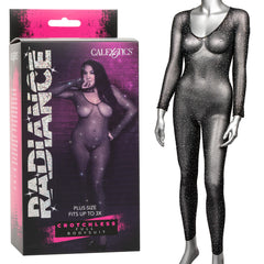 Radiance Plus-Size Crotchless Full-Body Bodysuit Lingerie