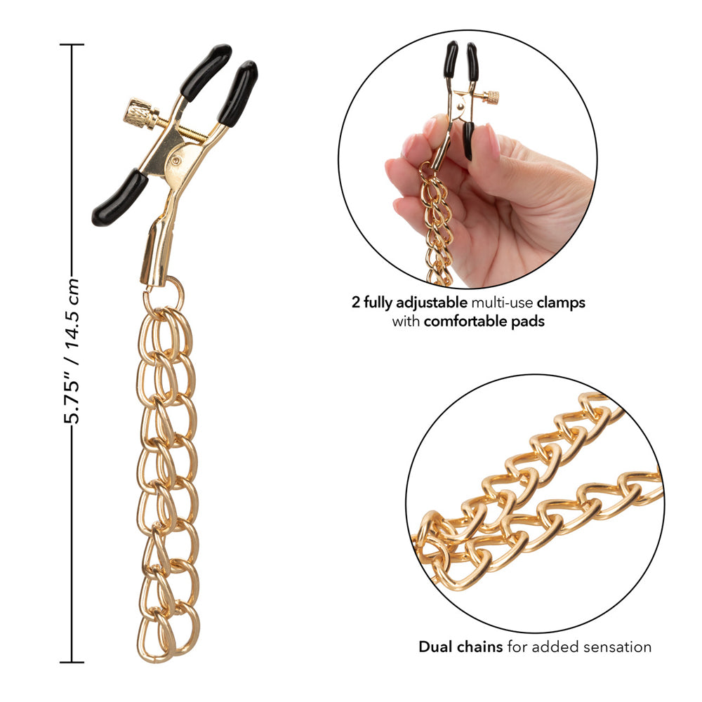 Nipple Clamps - Ride Em Premium Denim Collection, Adjustable BDSM Gear
