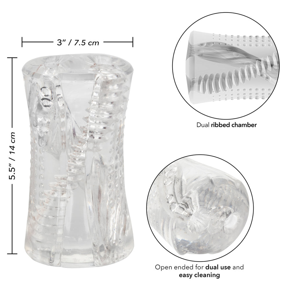 Cyclone Dual Ribbed Stroker – Textured Male Masturbation Sleeve for Enhanced Stimulation