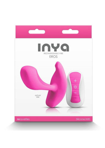 Inya Eros Rechargeable Silicone Vibrating Stimulator with Remote - Powerful & Hands-Free Pleasure