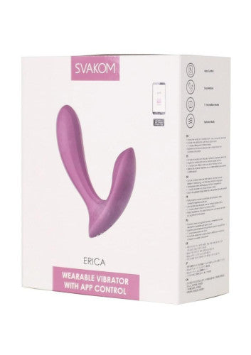 Svakom Erica Rechargeable Silicone App Compatible Dual Vibrator with Clitoral Stimulator