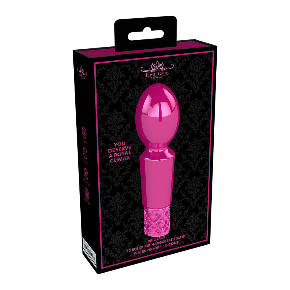 Royal Gems Brilliant Rechargeable Silicone Bullet Pink