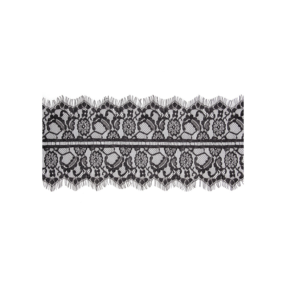 Ouch! Black & White Lace Mask With Elastic Straps