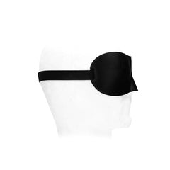 Ouch! Black & White Satin Curvy Eye Mask with Elastic Straps – Comfortable Adjustable Blindfold for Sensory Play