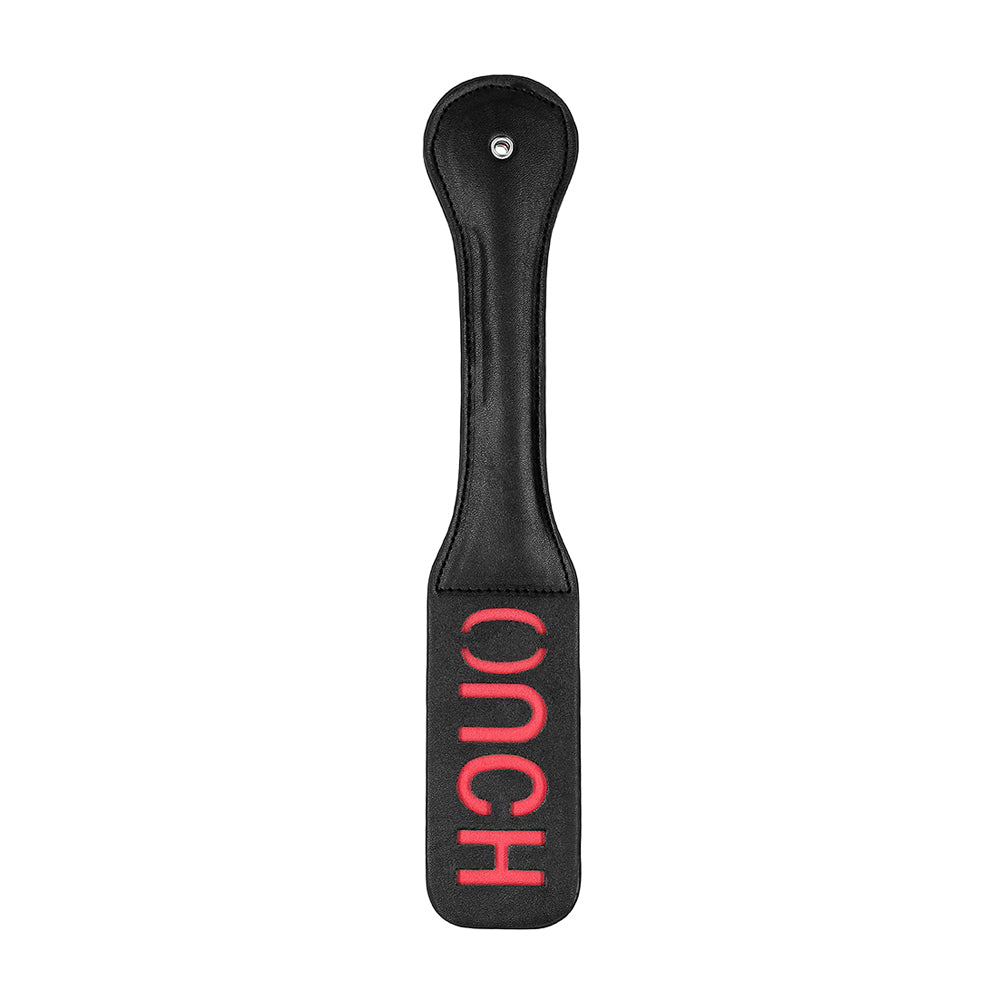 Ouch! Black & White Bonded Leather Paddle Ouch