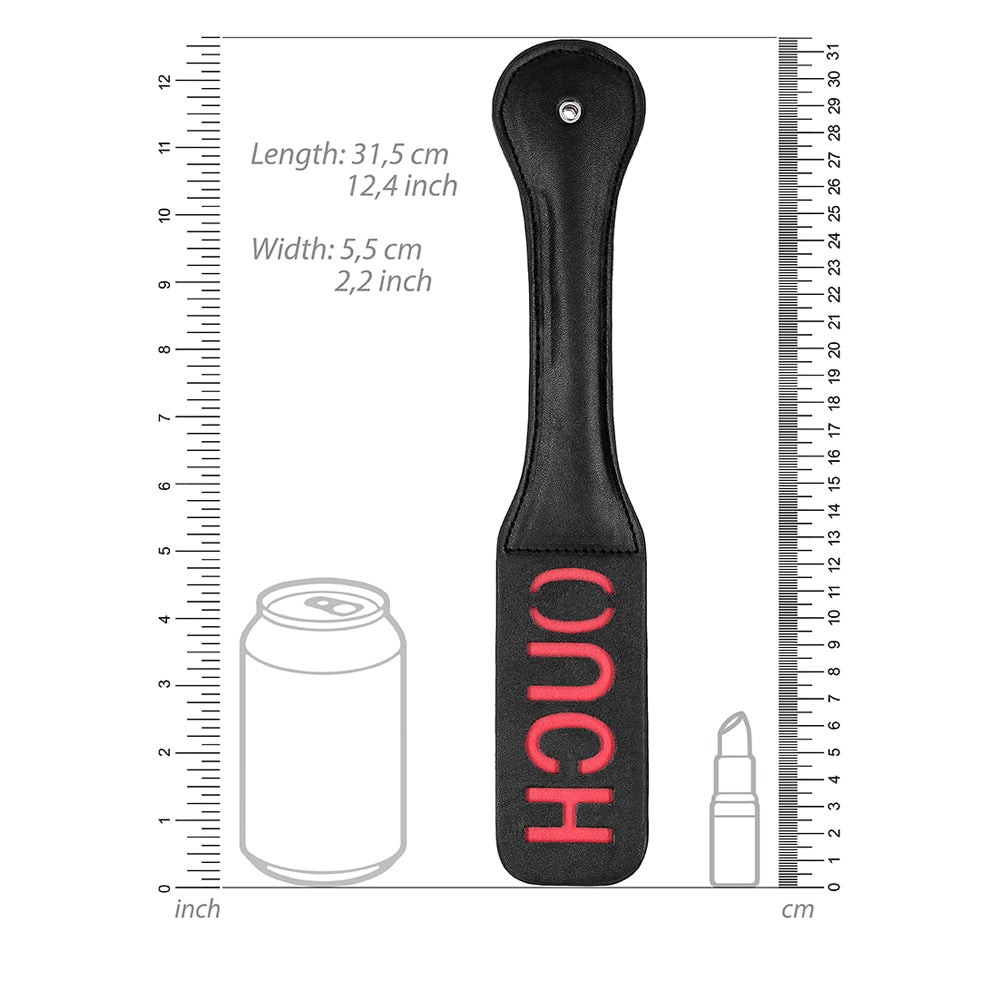 Ouch! Black & White Bonded Leather Paddle Ouch