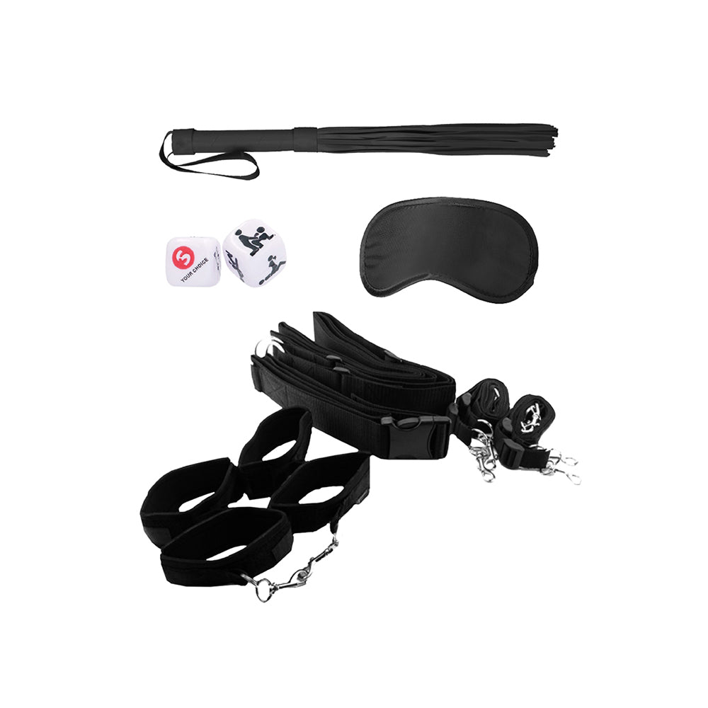 Ouch! Black & White Bondage Belt Restraint System – Adjustable Leather Restraint for BDSM Play