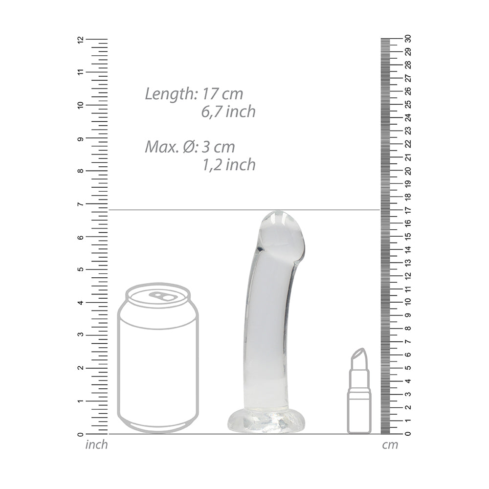 Non Realistic Dildo With Suction Cup 6.7" Transparent