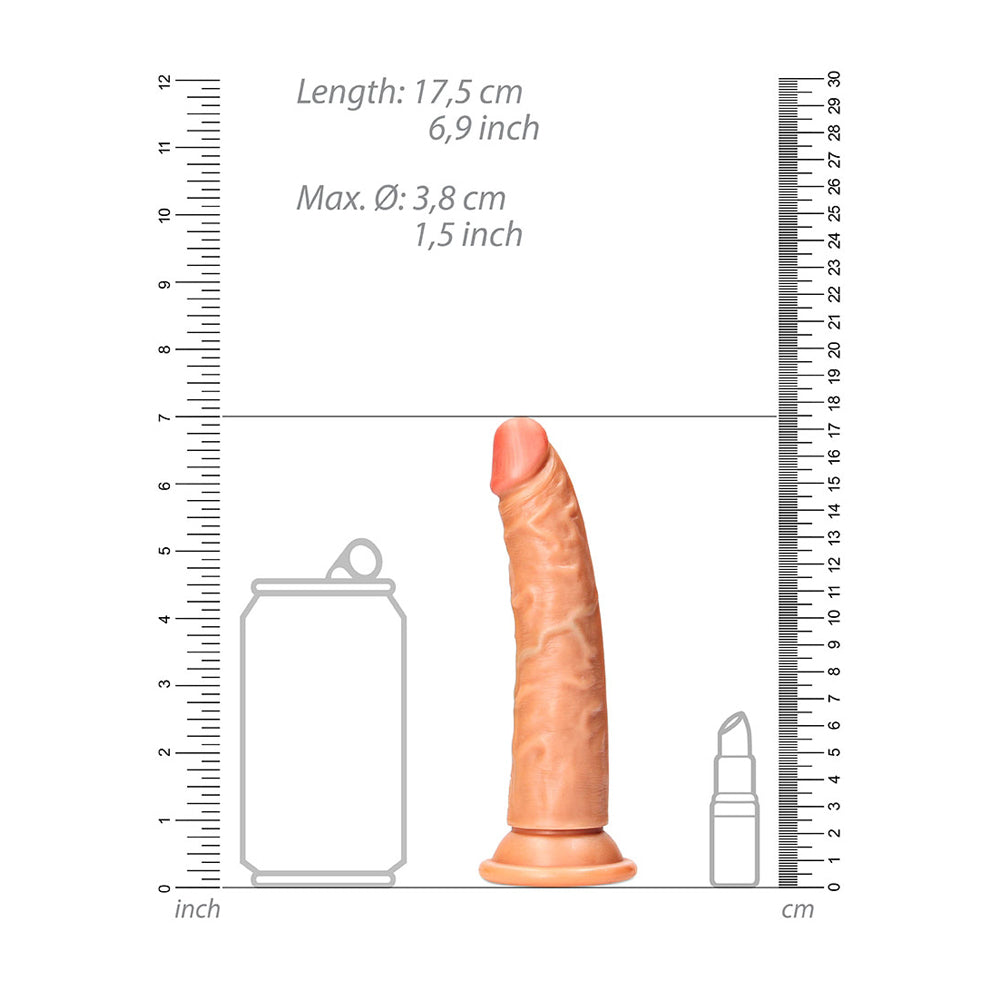 Slim Realistic Dildo Without Balls With Suction Cup 6'' Tan
