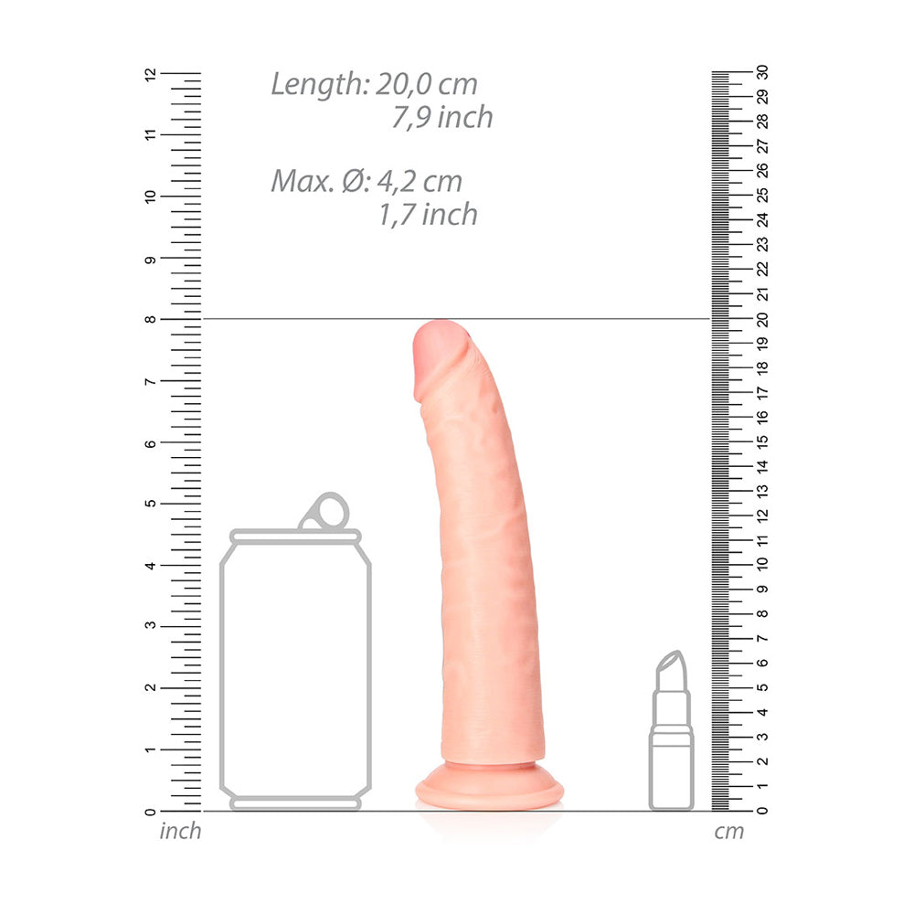 Slim Realistic Dildo Without Balls With Suction Cup 7'' Flesh