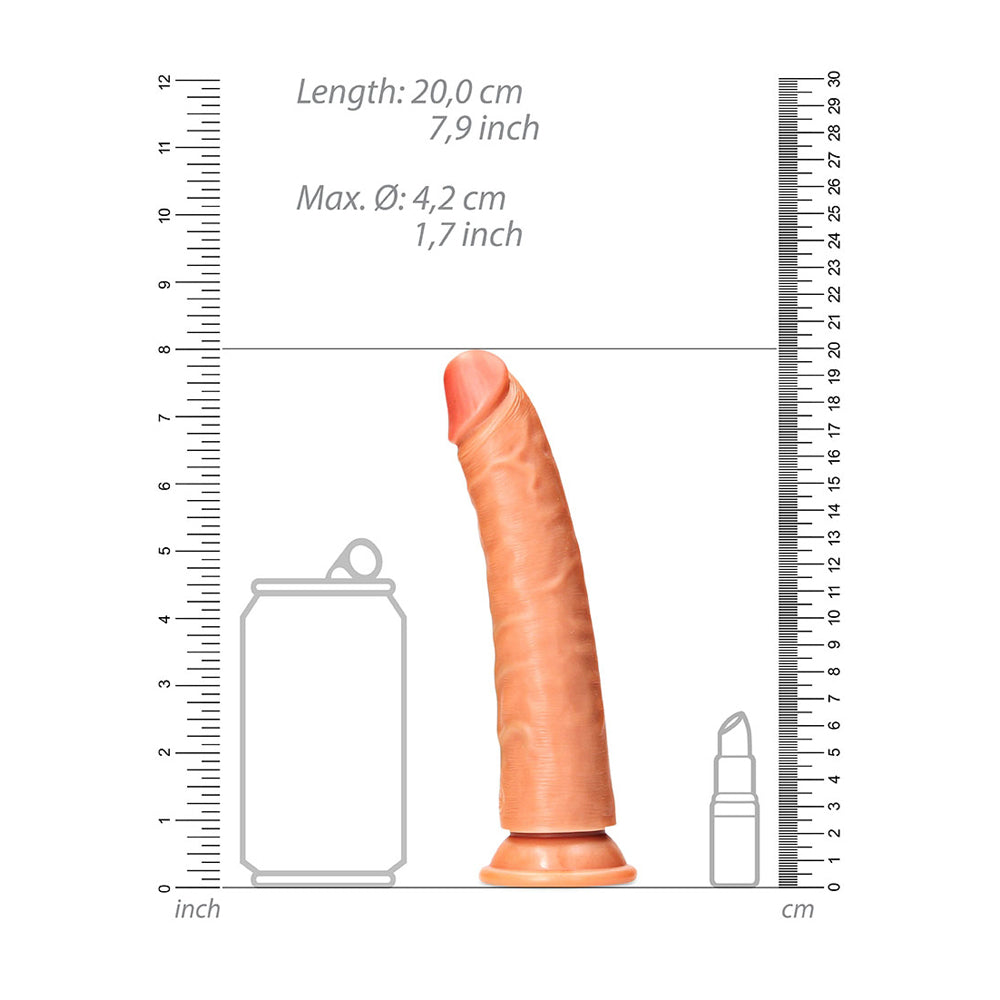 Slim Realistic Dildo Without Balls With Suction Cup 7'' Tan