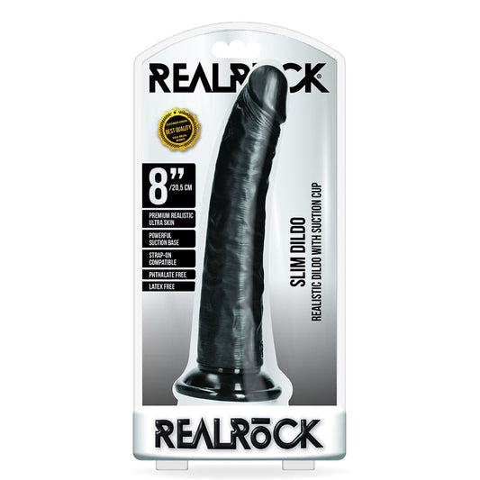 Slim Realistic Dildo Without Balls With Suction Cup 8''