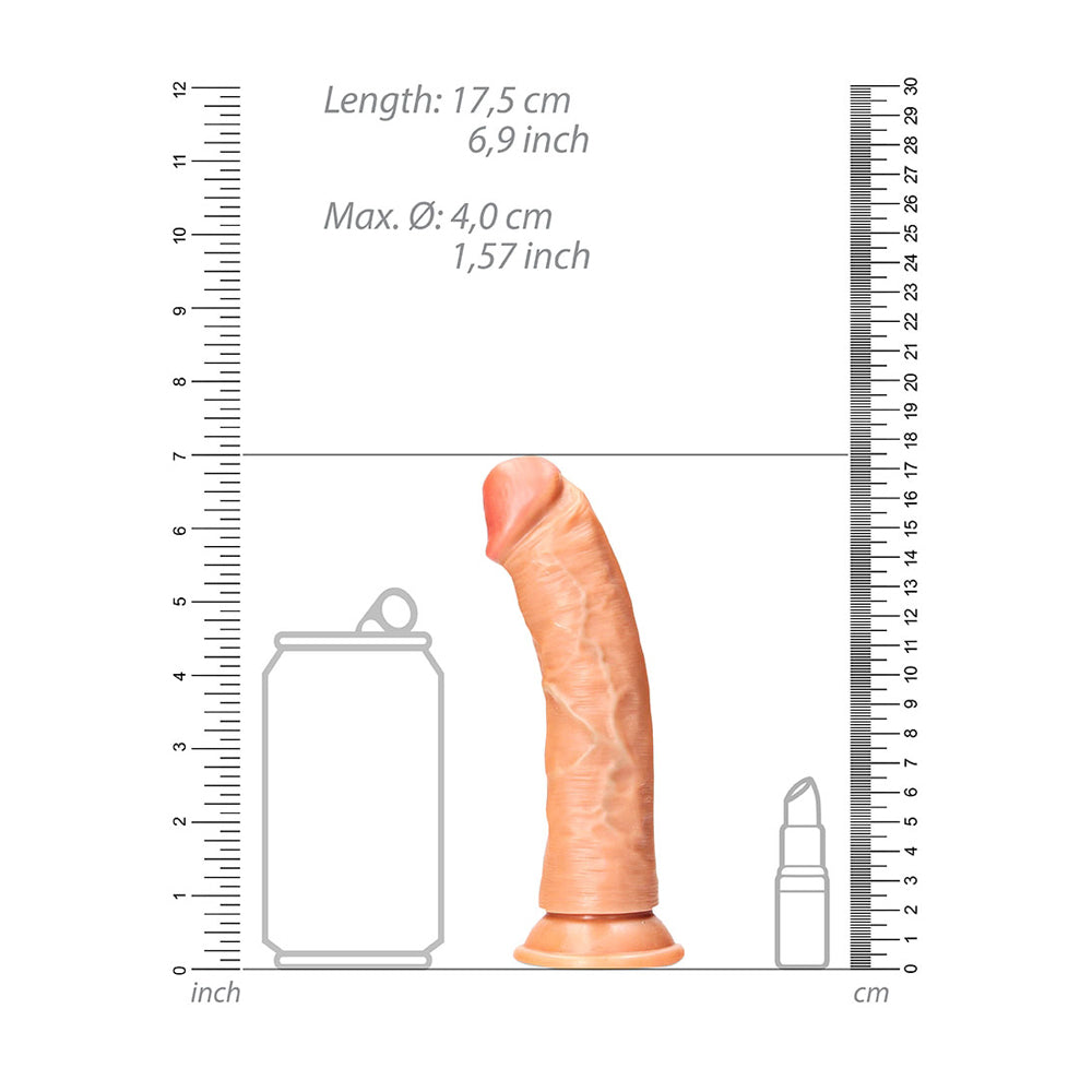 Curved Realistic Dildo Without Balls With Suction Cup 6'' Tan
