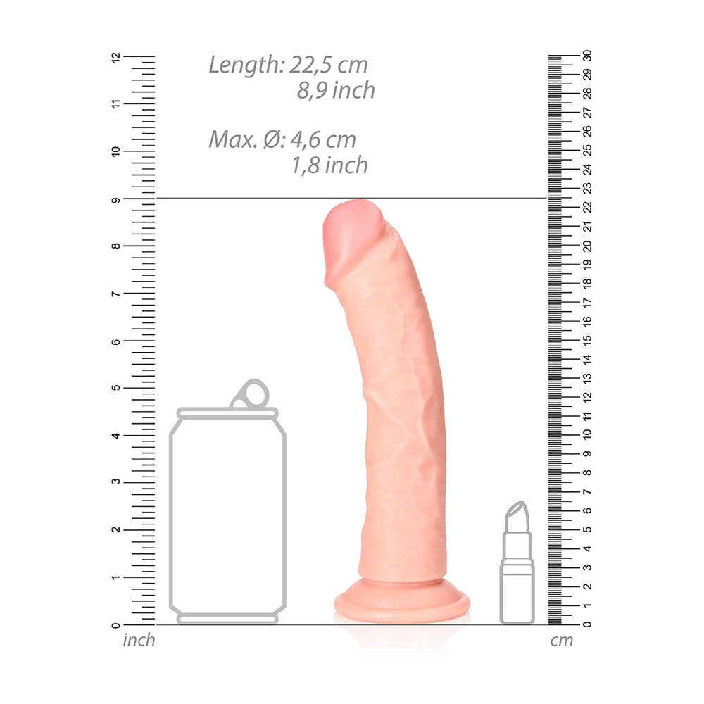 Curved Realistic Dildo Without Balls With Suction Cup 8'' Flesh