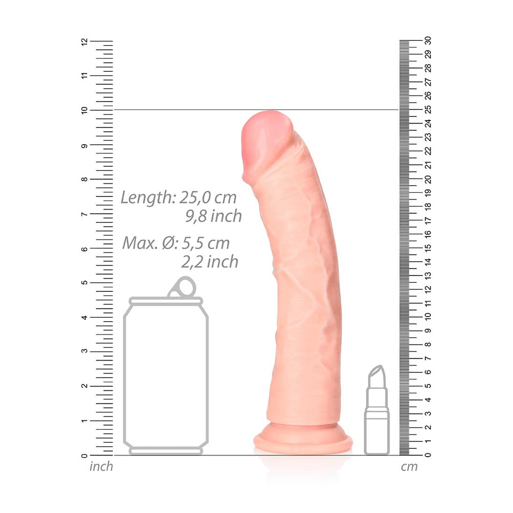 Curved Realistic Dildo Without Balls With Suction Cup 9'' Flesh