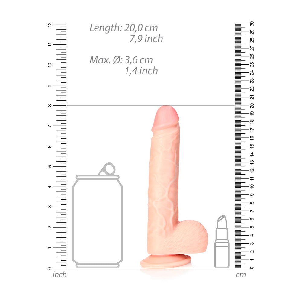 Straight Realistic Dildo With Balls And Suction Cup 7'' Flesh