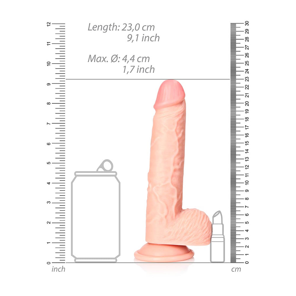 Straight Realistic Dildo With Balls And Suction Cup 8'' Flesh