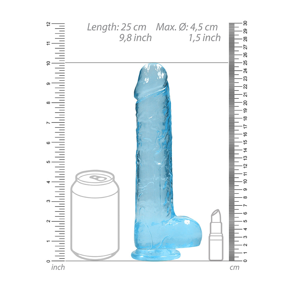 Realistic Dildo With Balls 9" Blue