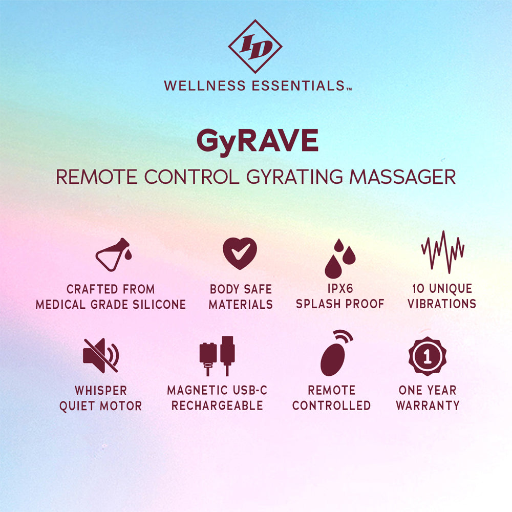 ID GyRAVE Remote Control Gyrating Massager - Handheld Body Massager