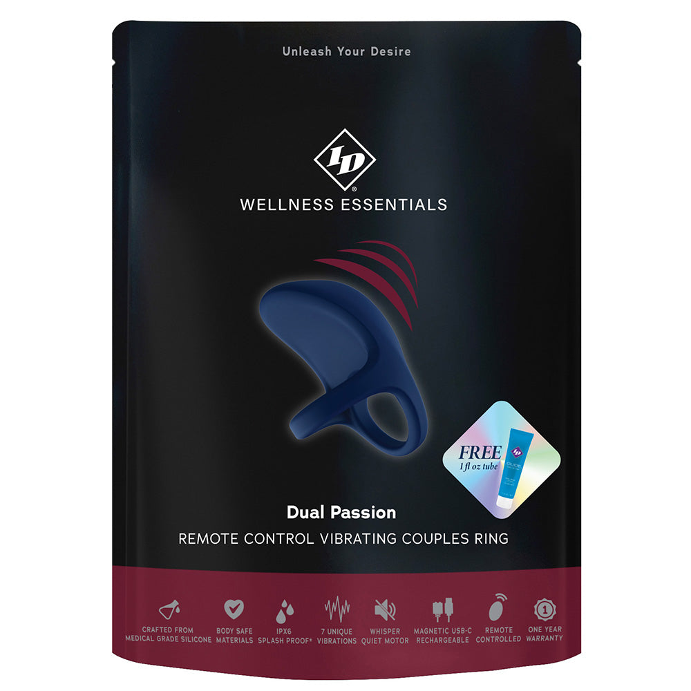 ID Dual Passion Couples Remote-Control Vibrating Ring – Rechargeable, Waterproof