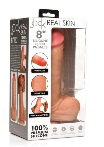 Jock Real Skin Silicone Dildo with Balls 8in – Unstoppable Satisfaction