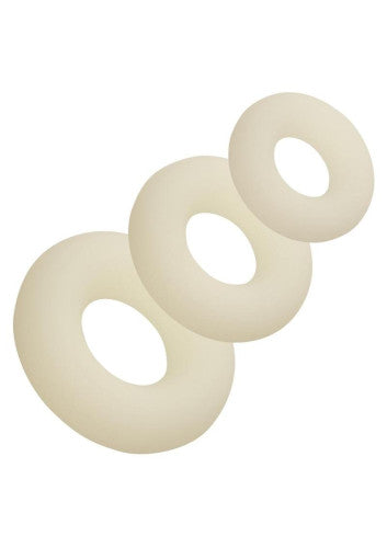 Cock Ring Set – Alpha Glow in the Dark Liquid Silicone 3-Piece for Unstoppable Performance