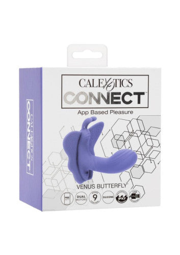 CalExotics Connect Venus Butterfly Rechargeable Silicone App Compatible Stimulator with Remote Control