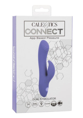CalExotics Connect App Compatible Dual Stimulator Rechargeable Silicone Dual Vibrator with Remote Control