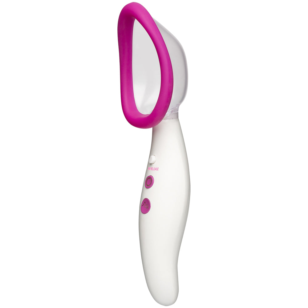 Automatic Vibrating Rechargeable Pussy Pump - Pink/White Sex Toy