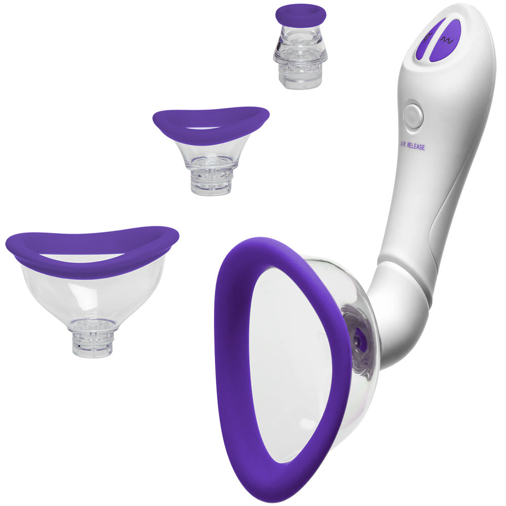 Bloom Intimate Body Pump – Automatic Vibrating, Rechargeable, Purple and White