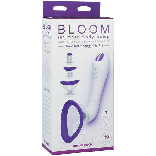 Bloom Intimate Body Pump – Automatic Vibrating, Rechargeable, Purple and White